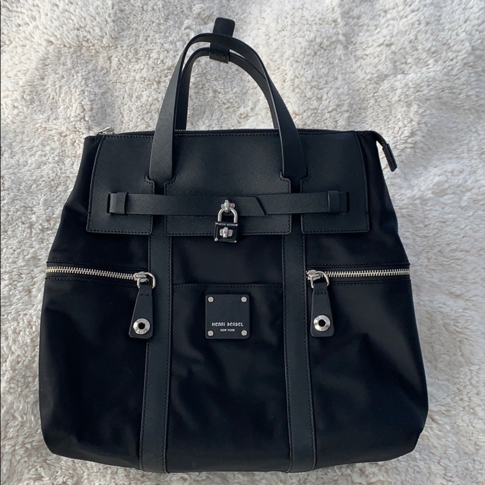 Henri Bendel black Jetsetter backpack